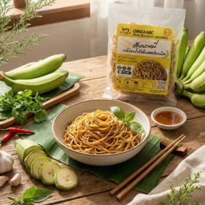 เส้นบะหมี่กล้วยน้ำว้าดิบออร์แกนิค